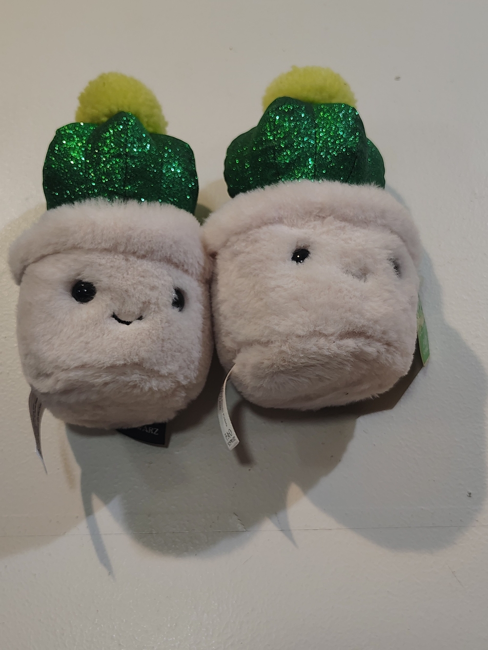 Lot Of 2 FAO Schwarz 7" Sparklers Plant Golden Ball Cactus Toy Plush New